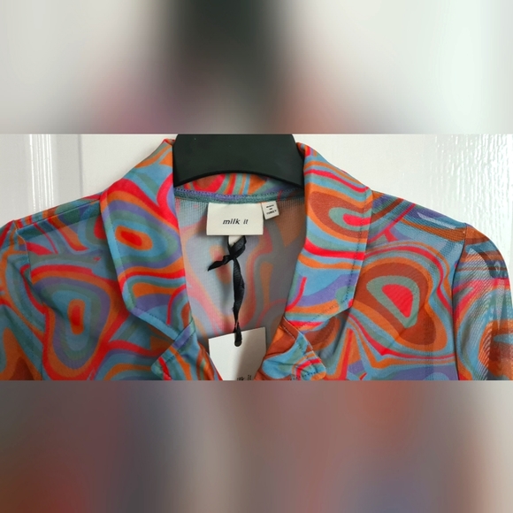 Milk It: Hue Mesh Top - Multicoloured - Size  12 - RRP £38 - Picture 2 of 3